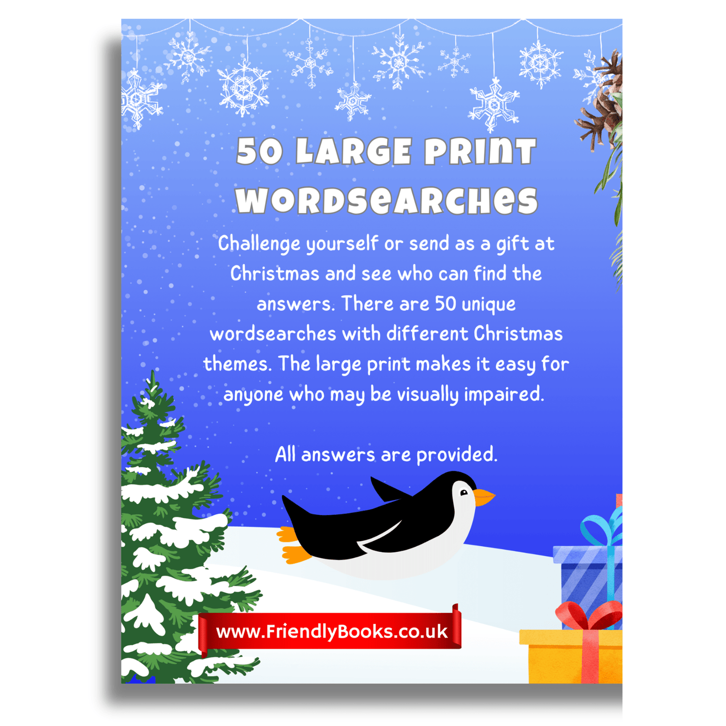 2023 Large Print Christmas Wordsearch Book for Adults - New Edition - Purple Mallet