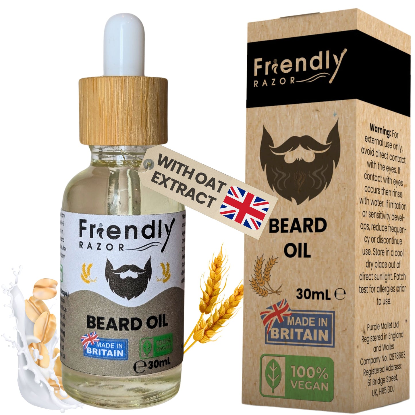 Beard Oil - With Oatmeal, Apricot Kernel, Avocado and Argan Extracts