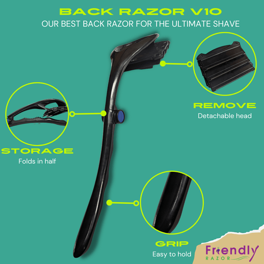 Back Razor – Back Shavers for Men | Back Hair Remover | 3 Blades - Purple Mallet