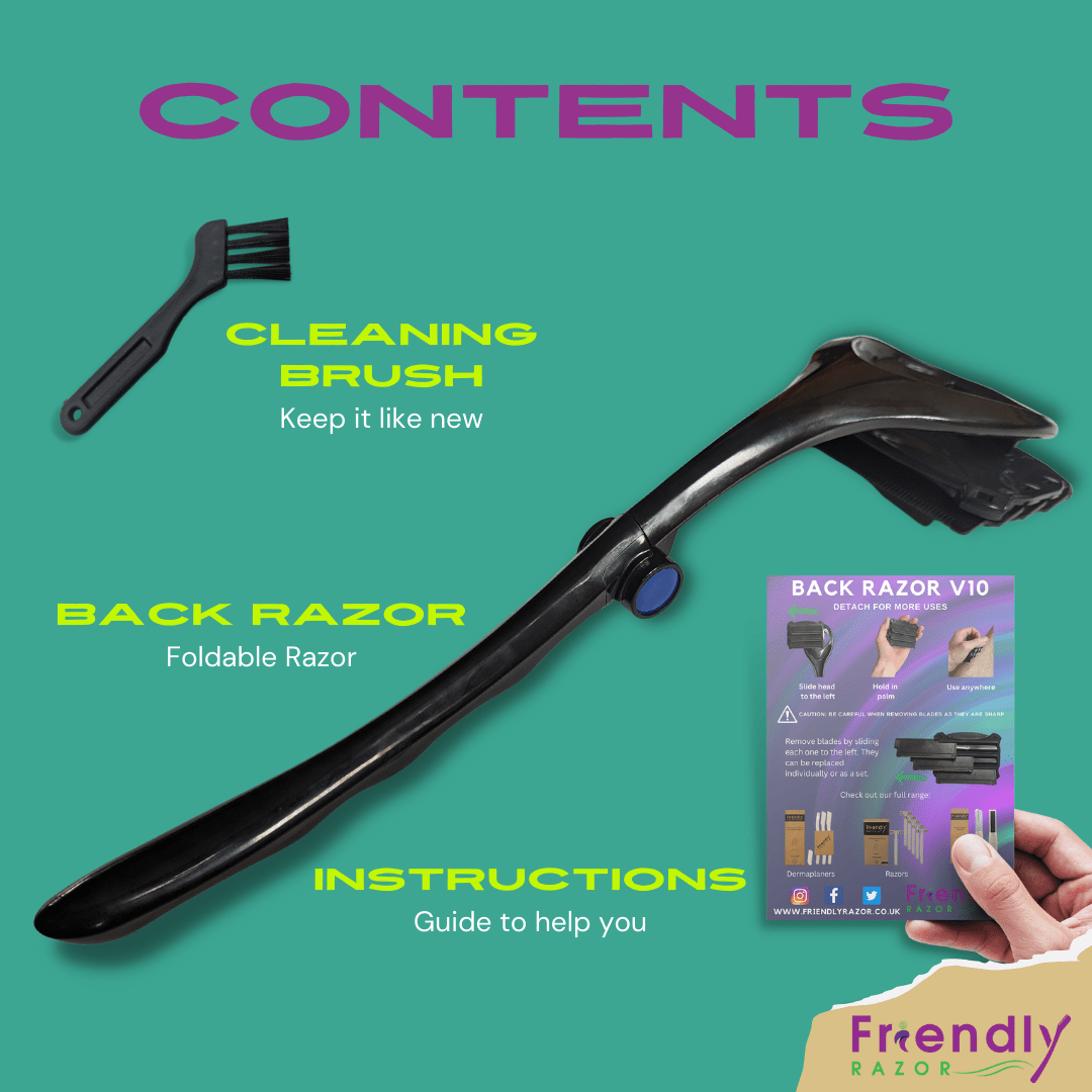Back Razor – Back Shavers for Men | Back Hair Remover | 3 Blades - Purple Mallet