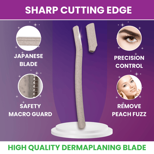 Dermaplaning Kit - Dermaplane Razors and Oil in One Set - Oil Contains Essential Extracts - Purple Mallet