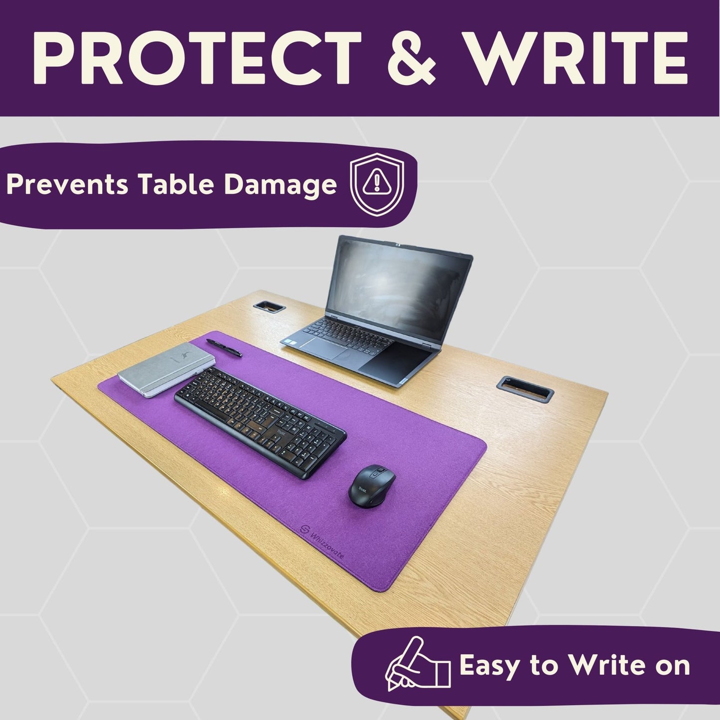 Felt Desk Mat for Office Desk - Purple Mallet