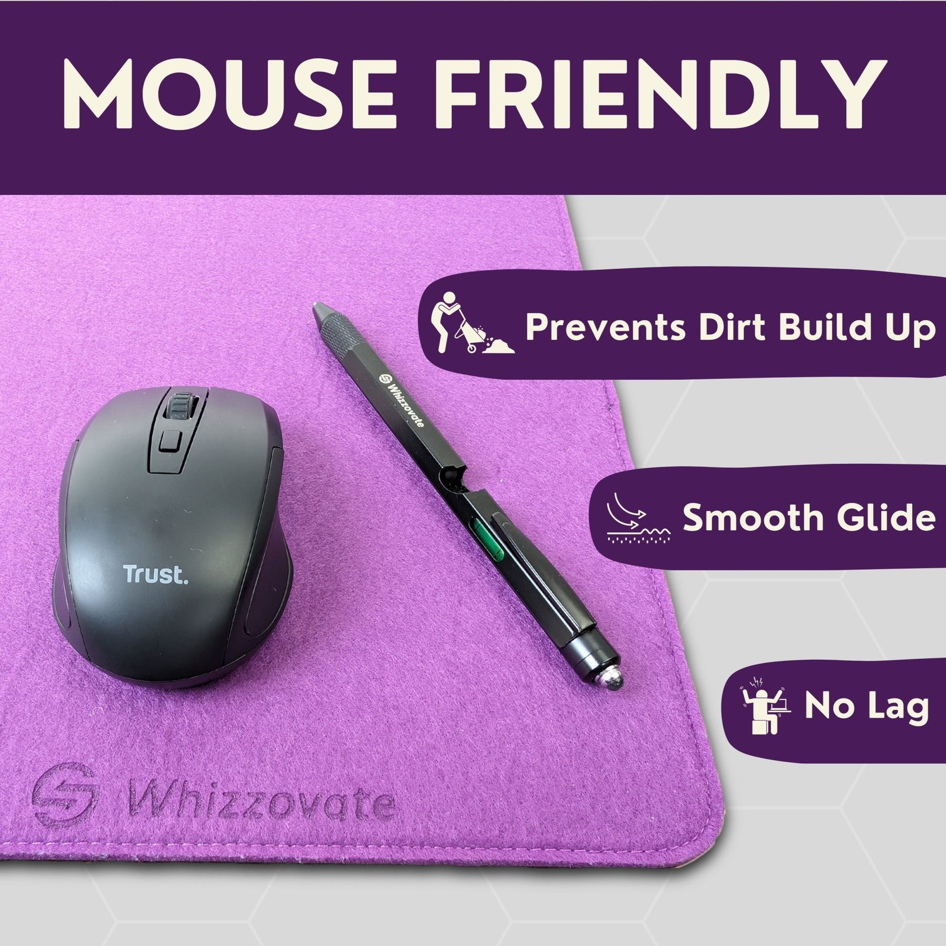 Felt Desk Mat for Office Desk - Purple Mallet