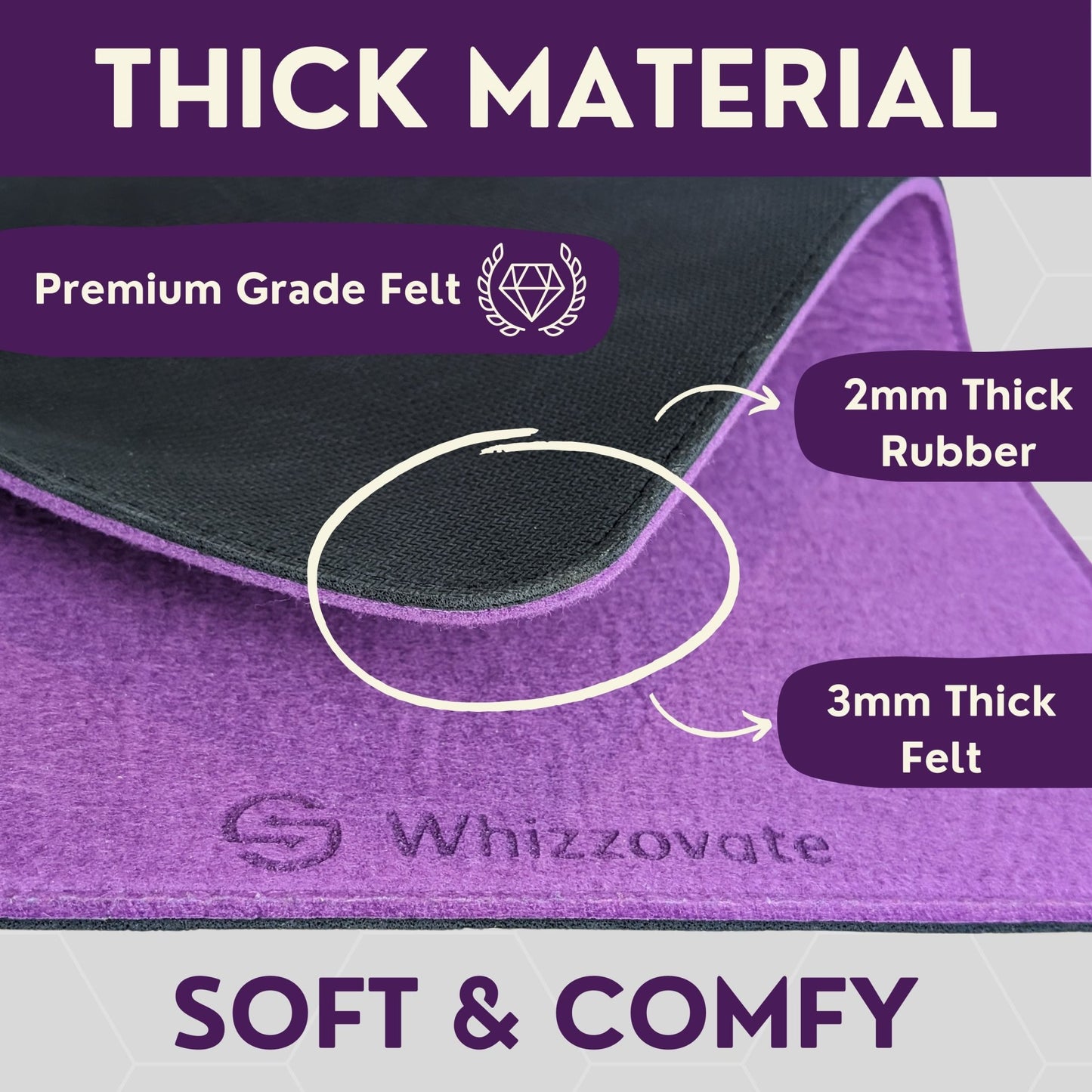 Felt Desk Mat for Office Desk - Purple Mallet