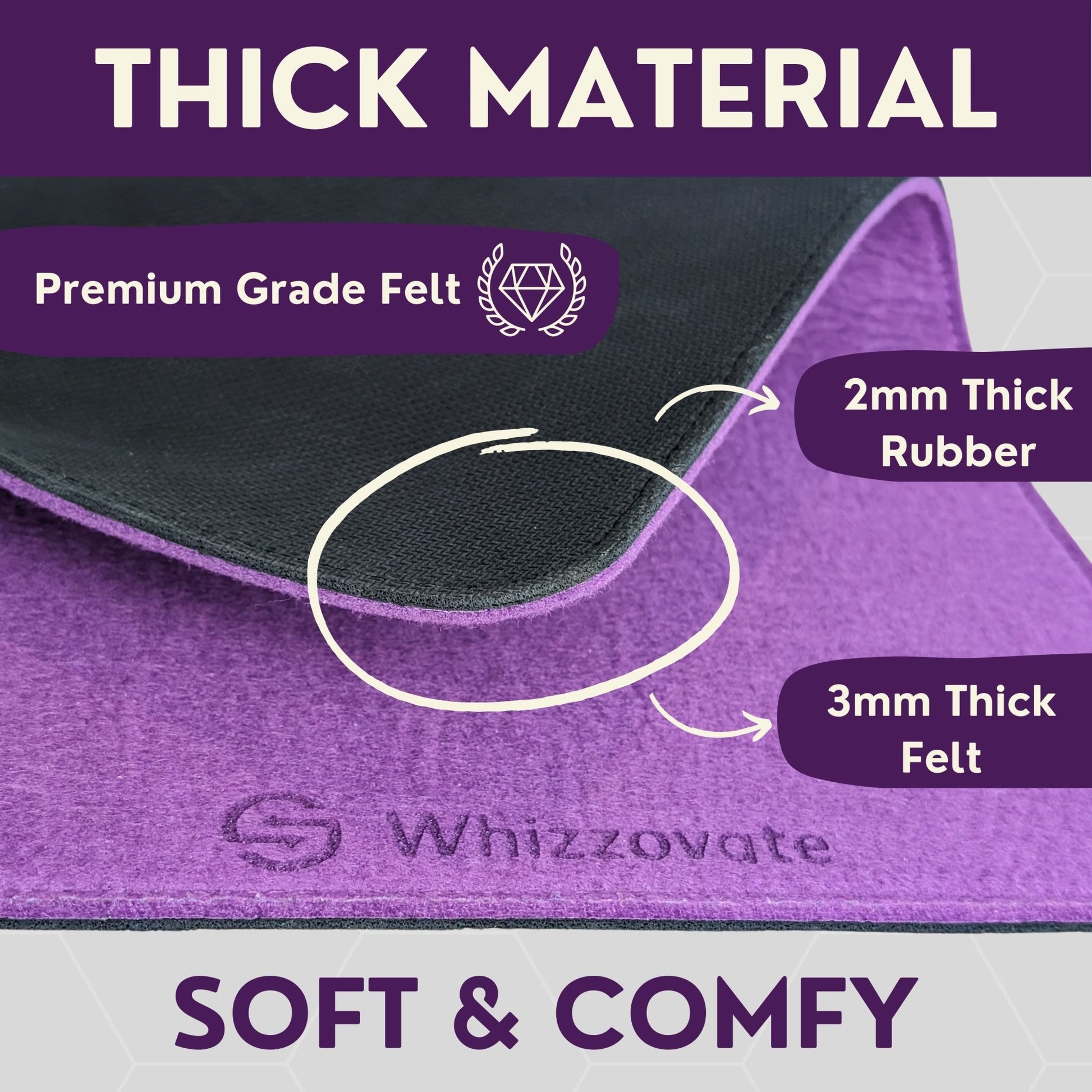 Felt Desk Mat for Office Desk - Purple Mallet