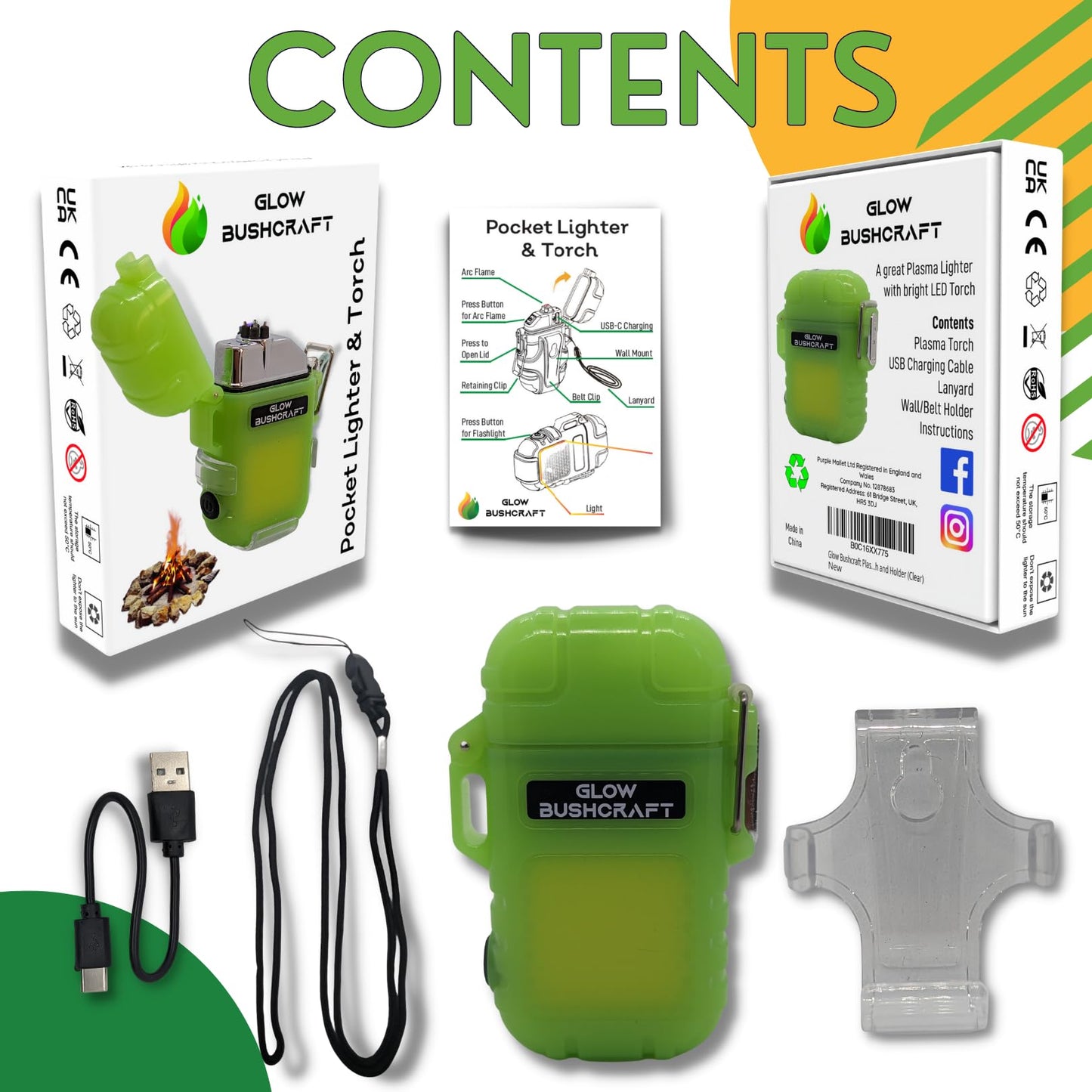 USB Rechargeable Plasma Lighter - Advanced Electric Lighter - Purple Mallet