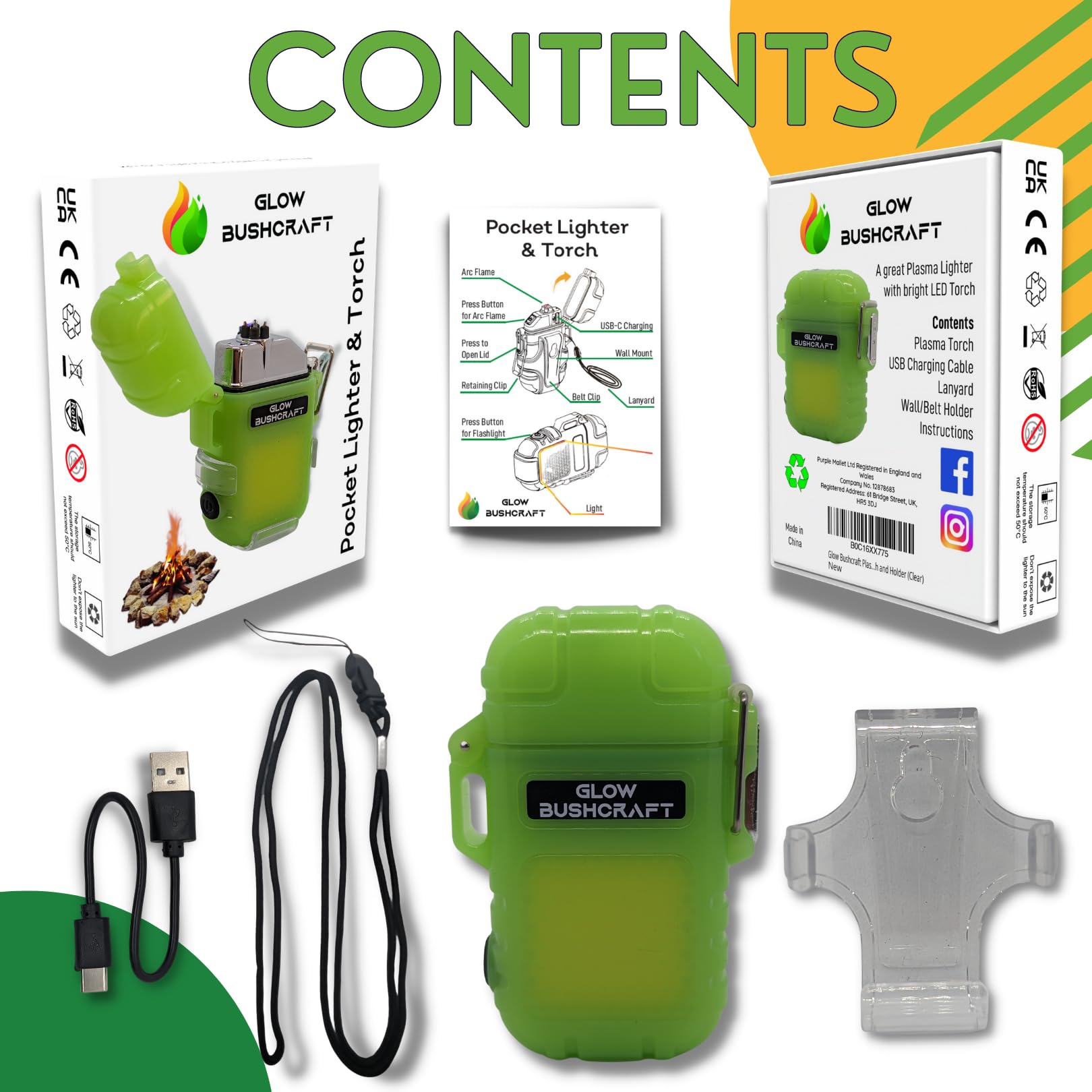 USB Rechargeable Plasma Lighter - Advanced Electric Lighter - Purple Mallet