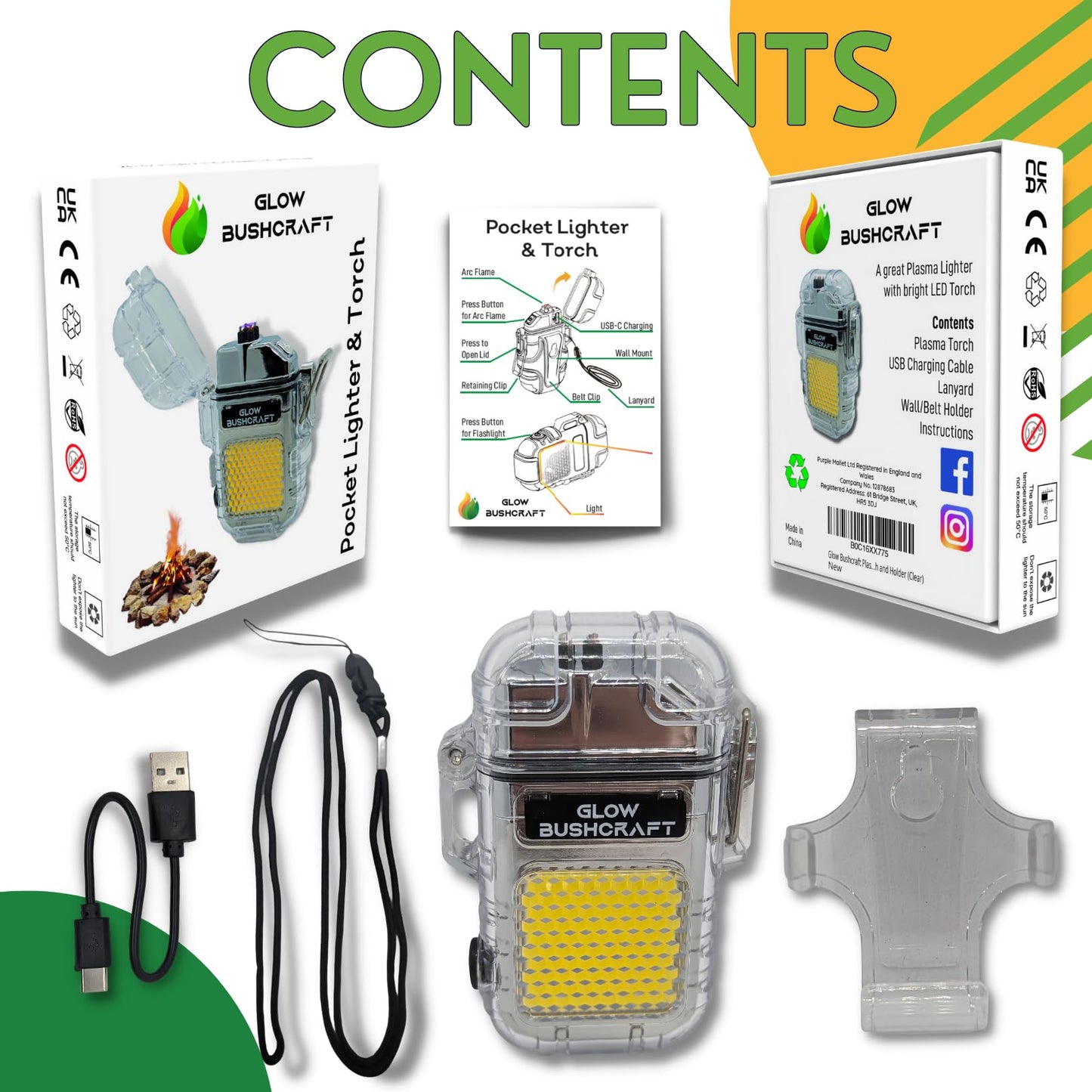 USB Rechargeable Plasma Lighter - Advanced Electric Lighter - Purple Mallet