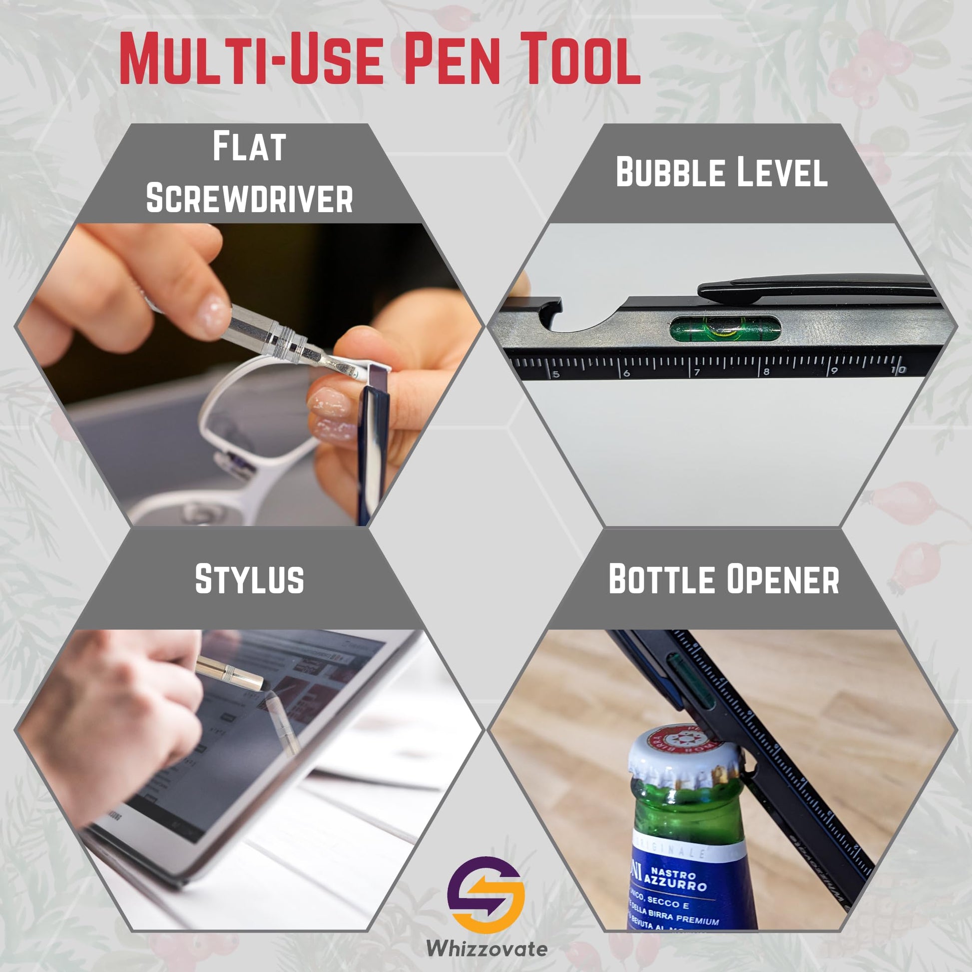 Versatile MultiTool Pen for Men - Ideal Gift for Christmas and Birthdays - Purple Mallet