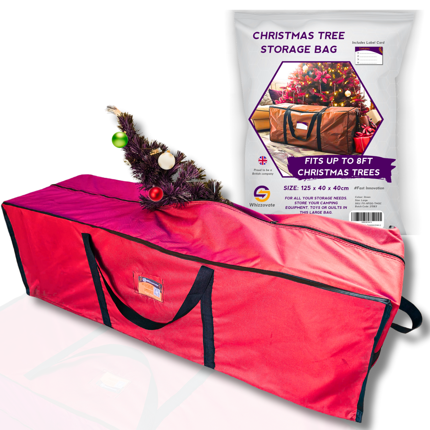 Christmas Tree Storage Bag - Store Your Christmas Tree - Holds up to 2.4m Trees - Oxford 600D Fabric