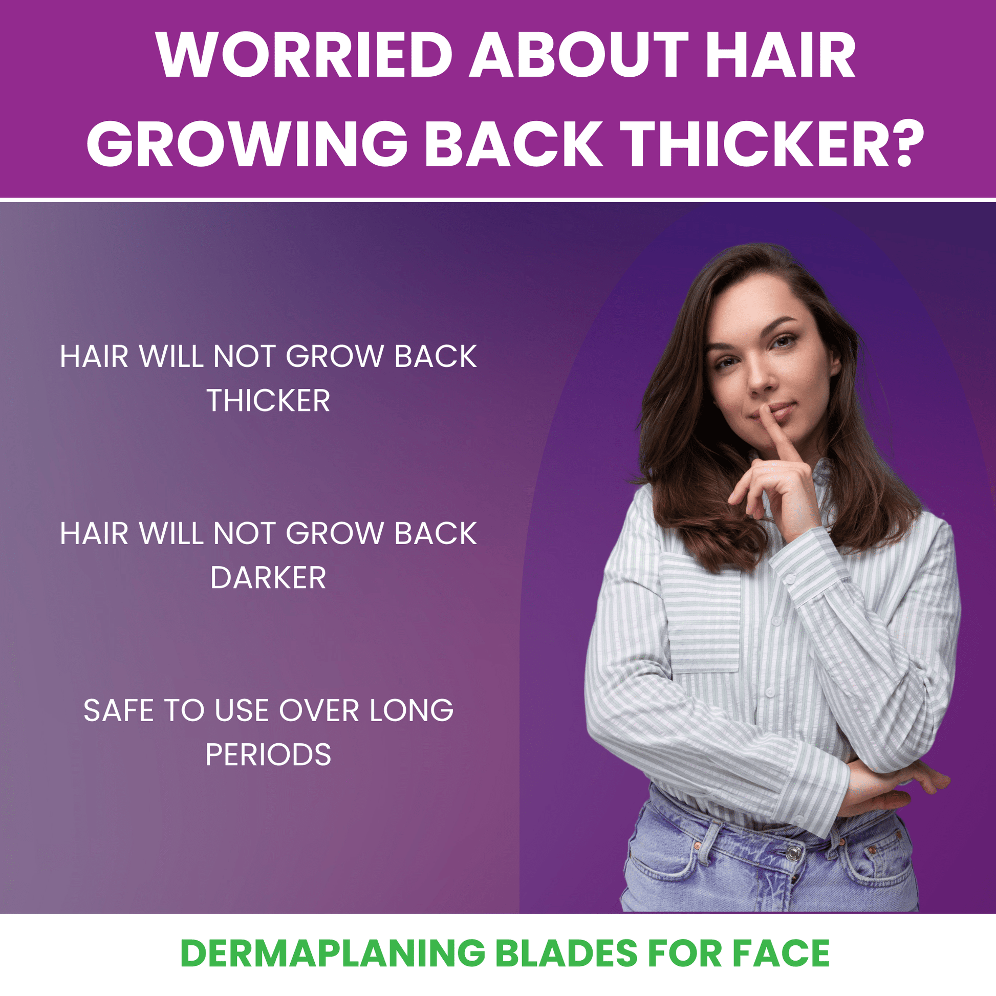 Eco - Conscious 12 Pack Wheatstraw Dermaplaning Blades for Facial Use - Purple Mallet